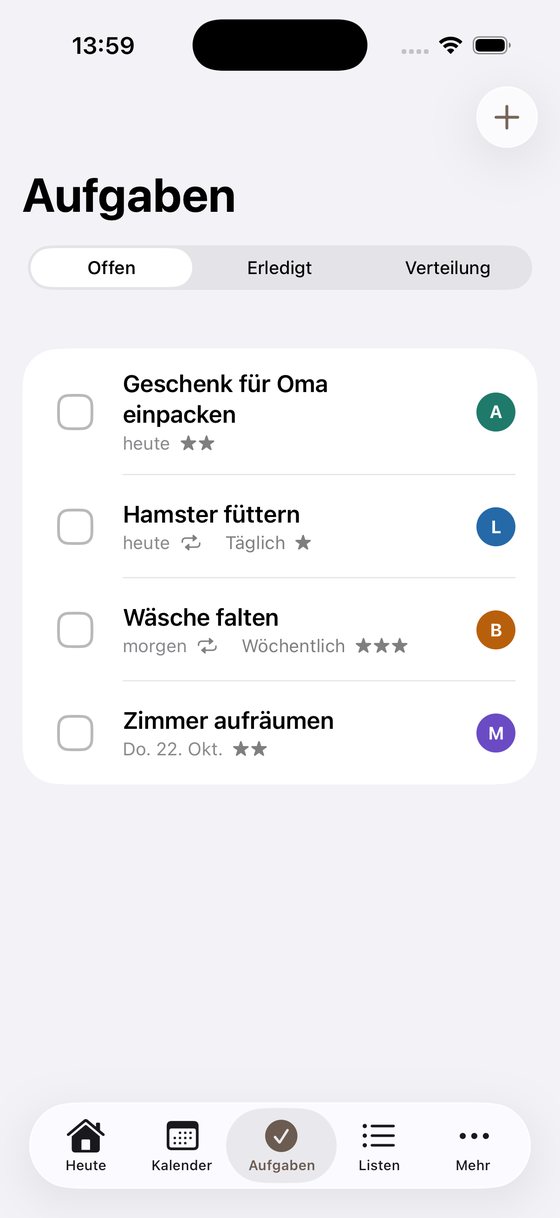 Aufgaben mit Zuständigkeiten